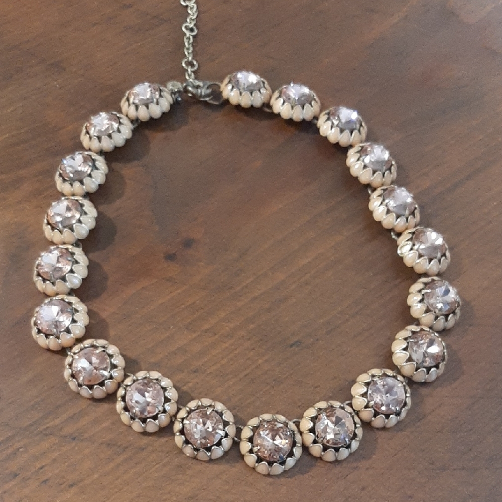 J Crew Rhinestone and Enamel Necklace